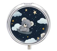Divertido y lindo pastillero de oso koala con 3 compartimentos, pequeño, portátil, organizador de pastillas para bolso de bolsillo