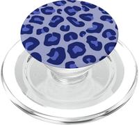 Divertido y lindo patrón de leopardo guepardo azul en azul para niñas PopSockets PopGrip para MagSafe