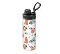Divertido y lindo perezoso animal con impresión musical de 18 onzas, hervidor deportivo aislado para ciclismo, gimnasio, baloncesto al aire libre, adecuado como regalo