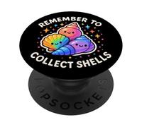 Divertido y Lindo Personaje Remember to Collect Shells PopSockets PopGrip Adhesivo