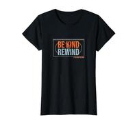 Divertido y nostálgico Be Kind Rewind en VHS Camiseta gráfica económica, Mujer, Negro, XL