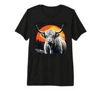 Divertido y Retro Amante de Las Vacas de Las Highlands, Pare el Coche y Veo a Fluffy Cow Camiseta Premium