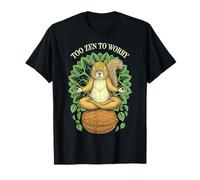 Divertido Yoga Lindo Ardilla Meditación Demasiado Zen para Preocuparse Animal Camiseta