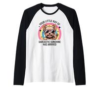 Divertido Yorkshire Terrier Tiny Boss Actitud Sarcástica Perro Mamá Camiseta Manga Raglan