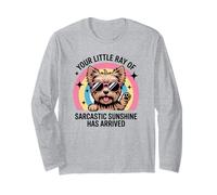 Divertido Yorkshire Terrier Tiny Boss Actitud Sarcástica Perro Mamá Manga Larga