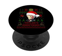 Divertido Zachary Presidente Taylor Feo suéter de Navidad Invierno PopSockets PopGrip Adhesivo
