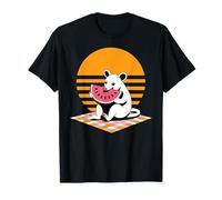 Divertido Zarigüeya Comer Sandía Retro Sunset Picnic Camiseta