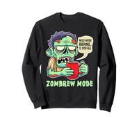 Divertido Zombie Adicto al café Modo Zombrew Humor matutino no-muerto Sudadera