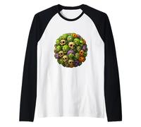 Divertido Zombie Ball Halloween Amante del Terror Camiseta Manga Raglan