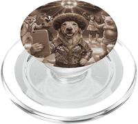 Divertidos 70s Disco Dance Floor Perro Bailando Animal Selfie PopSockets PopGrip para MagSafe