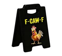 Divertidos accesorios de escritorio - Divertido cartel de pollo para pollo, de mesa acrílico con patrón de gallo, letrero de aluminio resistente a la decoloración, decoración de césped