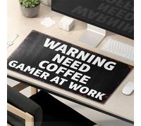 Divertidos accesorios de escritorio para el trabajo Advertencia: Gamer At Work Needs Coffee Mouse Pad The Mouse Pad Funny Funny Mouse Pads para escritorio