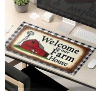 Divertidos accesorios de escritorio para el trabajo, bienvenidos a nuestra granja: una acogedora alfombrilla de mouse con escena de granero, alfombrilla de mouse divertida para escritorio