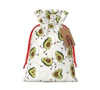 Divertidos aguacates de dibujos animados, 1 bolsa de regalo de Navidad con cordón de 4.7 x 6.9 pulgadas, para regalar en fiestas de vacaciones