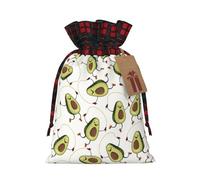 Divertidos aguacates de dibujos animados, 1 bolsa de regalo de Navidad con cordón de 4.7 x 6.9 pulgadas, para regalar en fiestas de vacaciones