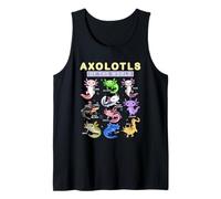 Divertidos ajolotes del Mundo Lindo Kawaii Axolotl Camiseta sin Mangas