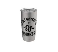 Divertidos amantes de los reptiles fácilmente distraídos por serpientes Vaso térmico de acero inoxidable de doble pared