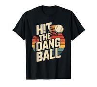 Divertidos amantes del béisbol retro Hit the Dang Ball para fanáticos Camiseta