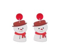 Divertidos aretes colgantes de Papá Noel, diseño de muñeco de nieve y dibujos animados, acrílicos, para fiestas, joyería creativa de gota de dibujos animados únicos, talla única, como se describe