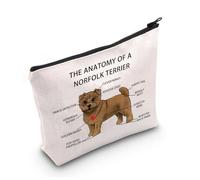 Divertidos Bolsas de cosméticos para Amantes del Norfolk Terrier, Regalos para Amantes del Norfolk Terrier, diseño de la anatomía de un Norfolk Terrier, Bolsas de Aseo de Viaje para mamá, Norfolk