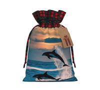 Divertidos bolsas de regalo reutilizables con estampado de delfín de animales, respetuosas con el medio ambiente, para vacaciones, bodas, fiestas