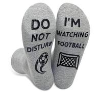 Divertidos calcetines con texto en inglés "Do not disSTURB I'M WATCHING FOOTBALL para hombres, novedosos calcetines de algodón con agarres, gran regalo de Navidad y cumpleaños para hombres, novio,