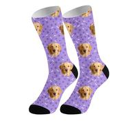 Divertidos calcetines de animales para adultos con estampado de huesos, cómodos calcetines elásticos, morado, S