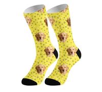 Divertidos calcetines de animales para adultos con estampado de huesos, cómodos calcetines elásticos, amarillo, M