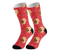 Divertidos calcetines de animales para adultos con estampado de huesos, cómodos calcetines elásticos, rojo, S
