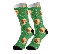 Divertidos calcetines de animales para adultos con estampado de huesos, cómodos calcetines elásticos, Verde oscuro., S
