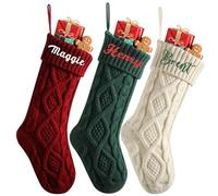 Divertidos calcetines de Navidad con nombres personalizados, nombre bordado personalizado, medias de Navidad grandes, decoración navideña para colgar en la chimenea, decoración de fiesta de Navidad (5
