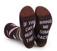 Divertidos calcetines novedosos para hombres y mujeres, IF YOU CAN LEAD THIS BRING ME SOME PIZZA, calcetines unisex a media pantorrilla con pinzas antideslizantes, regalos de Halloween, Navidad