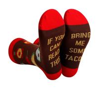 Divertidos calcetines novedosos para hombres y mujeres, IF YOU CAN LEAD THIS BRING ME SOME PIZZA, calcetines unisex a media pantorrilla con pinzas antideslizantes, regalos de Halloween, Navidad