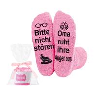 Divertidos calcetines regalos para mujeres, abuela, regalo de cumpleaños con texto en alemán "Bitte nicht stören Oma ruht ihre Augen aus Oma Lustige Geburtstagsgeschenke Weihnachtsgeschenke