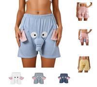 Divertidos calzoncillos de elefante para hombre y mujer, unisex - Tanga Boxer con diseño de animales - Pantalones de pijama de franela de forro polar de felpa pantalones de pijama pantalones de pijama