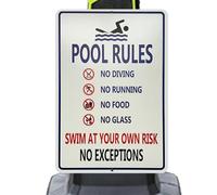 Divertidos carteles de metal para piscinas, señal de seguridad para piscinas | Señal de advertencia para piscina de verano, cartel de metal con texto humorístico, diseño retro, para piscina al ap