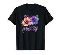 Divertidos Colores de Pensamiento para jardinería y Temporada de Flores Silvestres Camiseta