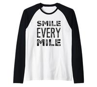 Divertidos Corredores de maratón Smile Every Mile Track Runners Camiseta Manga Raglan