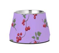 Divertidos cuencos Highbush de acero inoxidable para perros, antideslizantes, de acero inoxidable, para amar a las mascotas, comer lentamente