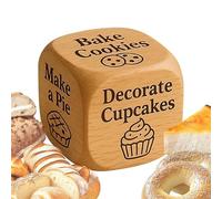 Divertidos dados de actividad para hornear - 5 x 5 cm para tomar decisiones | Juego de cocina de madera de 6 lados para fiestas, panadería, reunión familiar, citas, adolescentes, parejas, adultos
