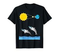 Divertidos Delfines con Gafas Eclipse Amante de los eclipses solares Camiseta