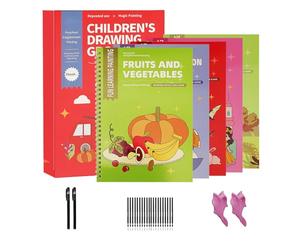 Divertidos Dibujos Ranurados Reutilizables - Piezas, Libro De Actividades De Pintura, Libros De Colorear Educativos, 20 Recambios De Bolígrafos | Para Niños De 3 A 6 Años Aprendizaje Jugar