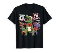 Divertidos Dinosaurios de Navidad Cantando villancicos Camiseta