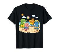 Divertidos Dinosaurios Disfrutando Vacaciones En La Playa Camiseta