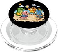 Divertidos Dinosaurios Disfrutando Vacaciones En La Playa PopSockets PopGrip para MagSafe