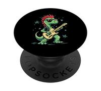 Divertidos Dinosaurios T-Rex con Guitarra eléctrica Genial PopSockets PopGrip Adhesivo