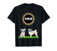 Divertidos eclipses solares 2026 Perros con Gafas de Sol Eclipse Camiseta