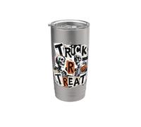 Divertidos esqueletos con un diseño punk de truco o trato Vaso térmico de acero inoxidable de doble pared