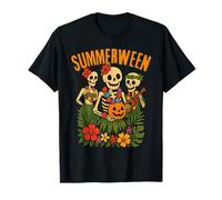 Divertidos esqueletos de verano Luau Party Halloween Beach Vibes Camiseta