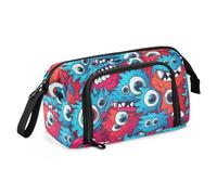 Divertidos estuches de monstruos de dibujos animados de gran capacidad con asa de cremallera para niños y escuela, multicolor, Talla única, moderno